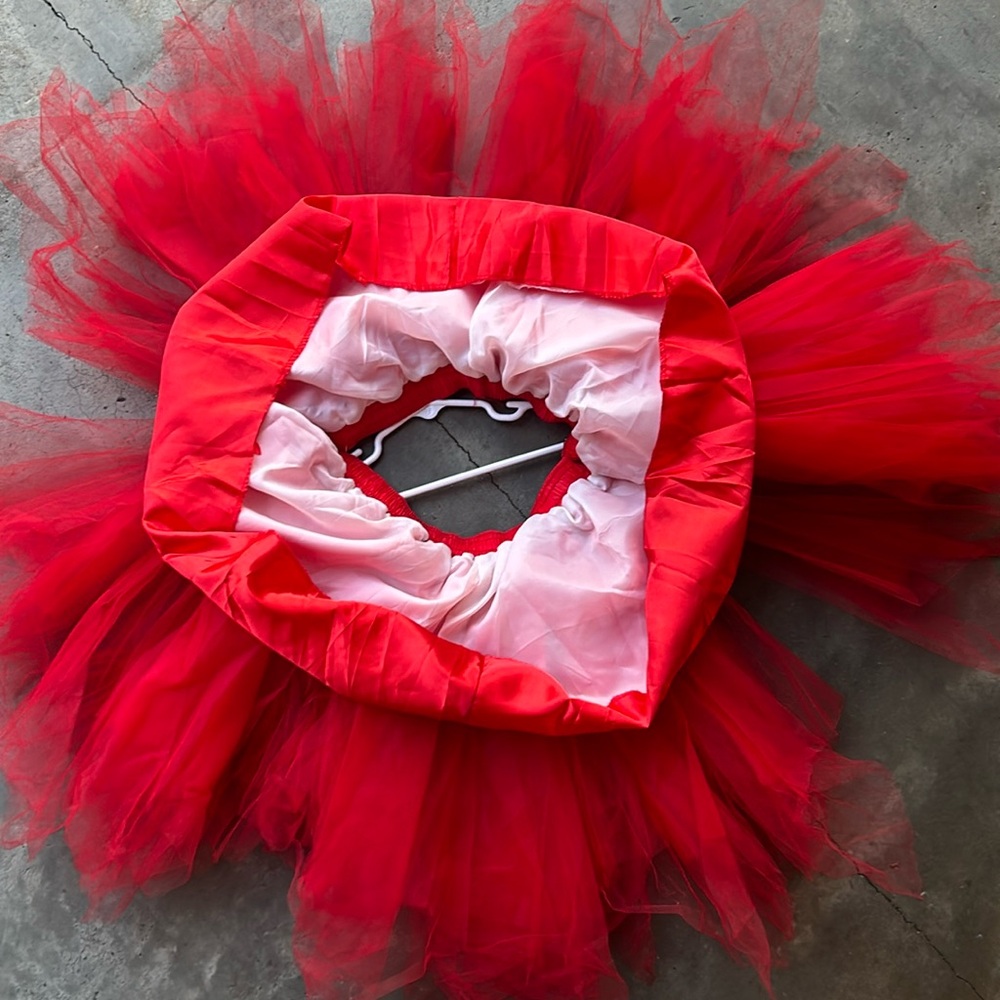 Tutu Bright Red Tulle Multi Layer With Lining And… - image 6